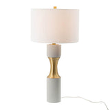 Contemporary Cement Table Lamp With Brass Finish - Sleep Galleria