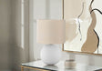 Contemporary Cream Ceramic Globe Table Lamp 16 Inch - Sleep Galleria