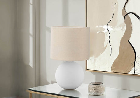 Contemporary Cream Ceramic Globe Table Lamp 16 Inch - Sleep Galleria
