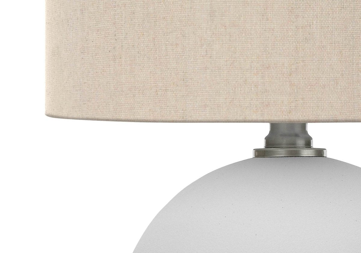 Contemporary Cream Ceramic Globe Table Lamp 16 Inch - Sleep Galleria