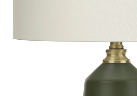 Contemporary Green Ceramic Table Lamp With Ivory Shade - Sleep Galleria