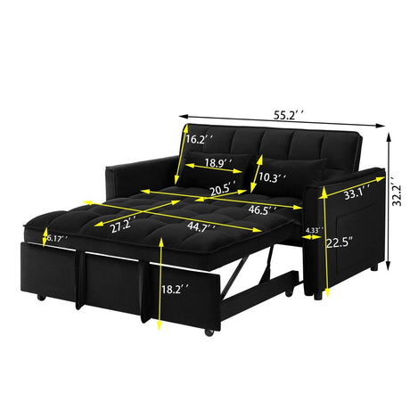 Convertible Velvet Futon Sofa Bed - Sleep Galleria