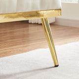 Cream White Velvet Tufted Sofa - Omega Lifestyles