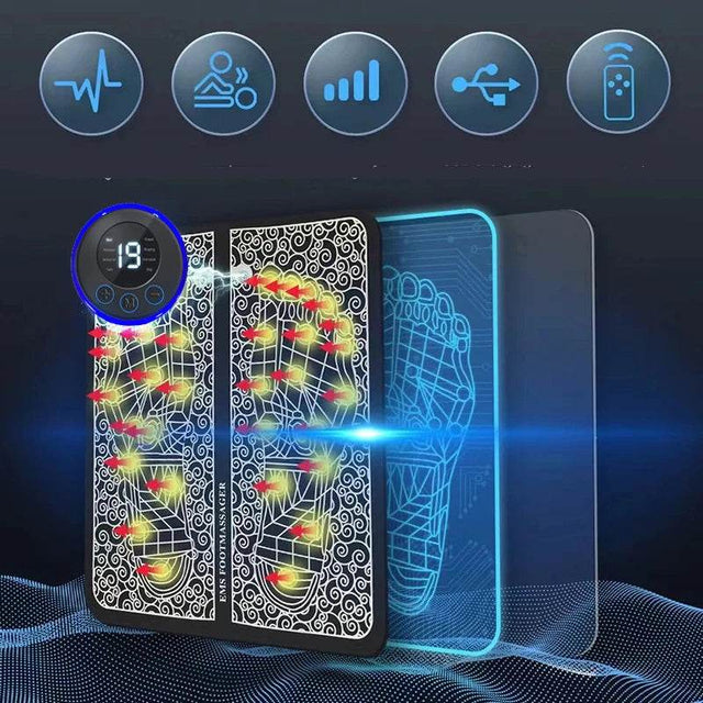 Electric Foot Massage Pad With Adjustable Intensities - Omega Lifestyles