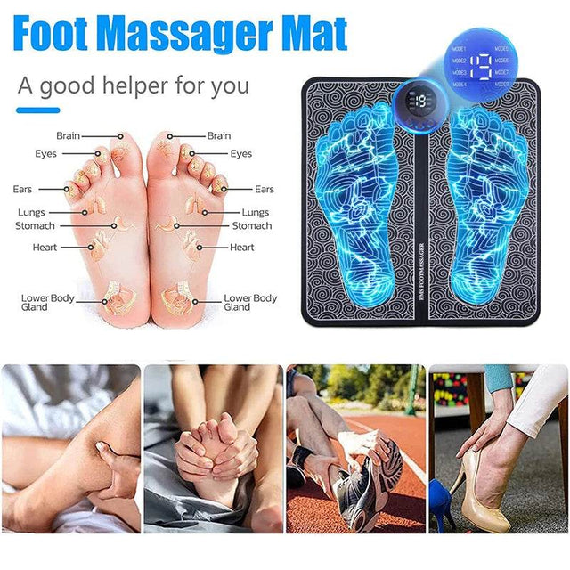 Electric Foot Massage Pad With Adjustable Intensities - Omega Lifestyles