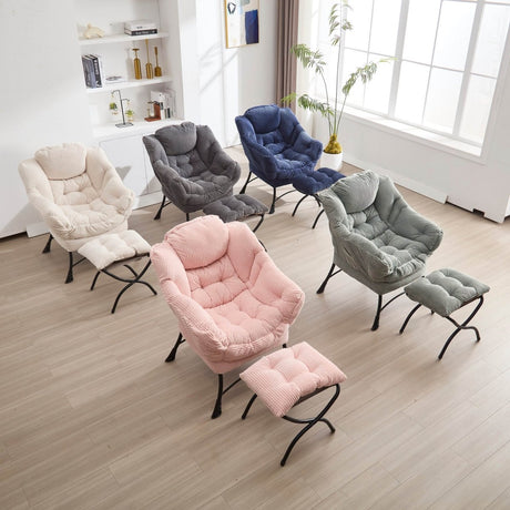 Ergonomic Navy Blue Lounge Chair - Sleep Galleria