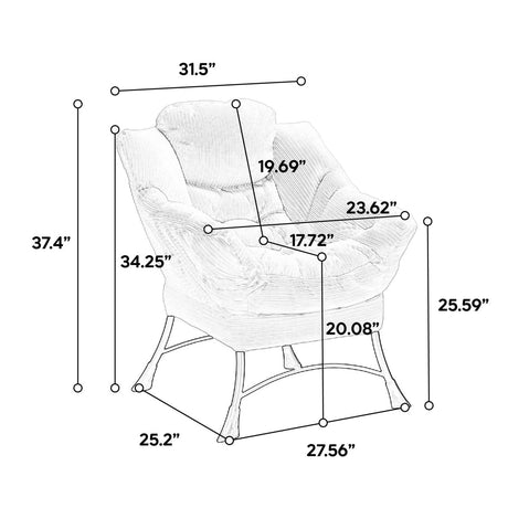Ergonomic Navy Blue Lounge Chair - Sleep Galleria