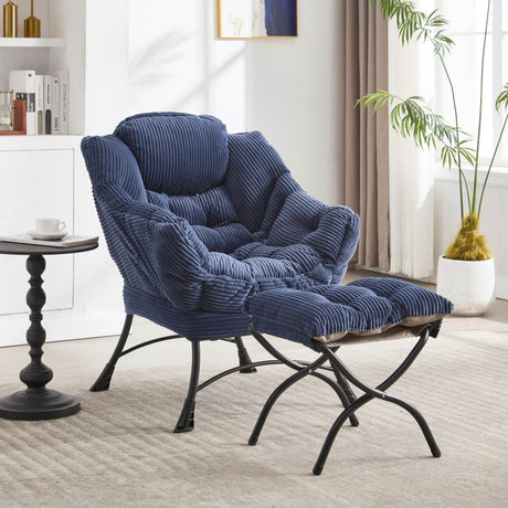 Ergonomic Navy Blue Lounge Chair - Sleep Galleria