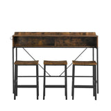 Farmhouse 4-Piece Bar Table And Saddle Stools Set - Omega Lifestyles