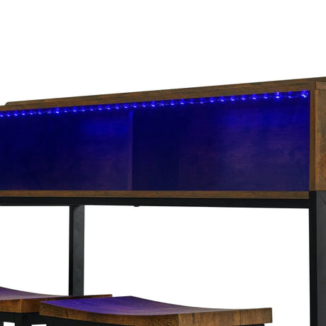 Farmhouse 4-Piece Bar Table And Saddle Stools Set - Omega Lifestyles