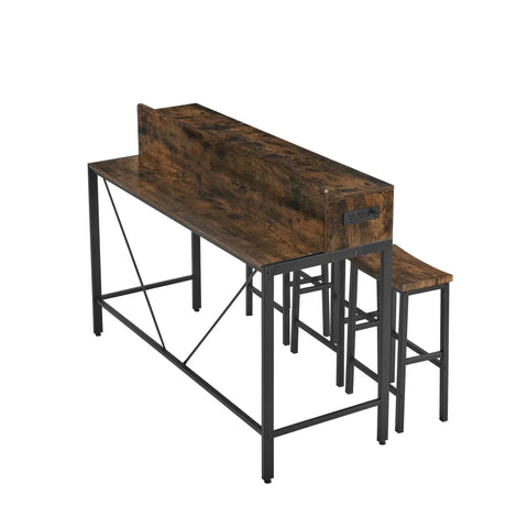 Farmhouse 4-Piece Bar Table And Saddle Stools Set - Omega Lifestyles