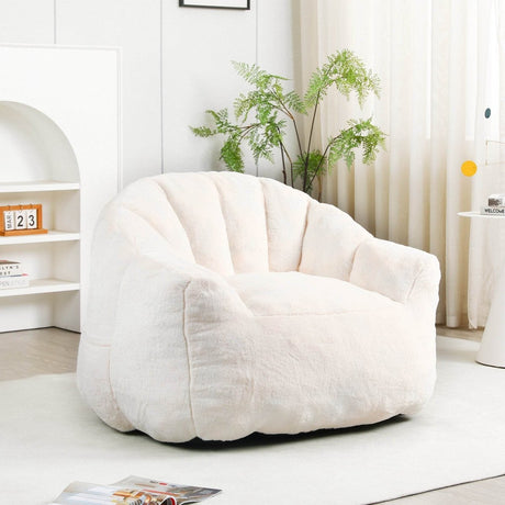 High-Density Foam Faux Fur Beanbag Chair - Omega Lifestyles