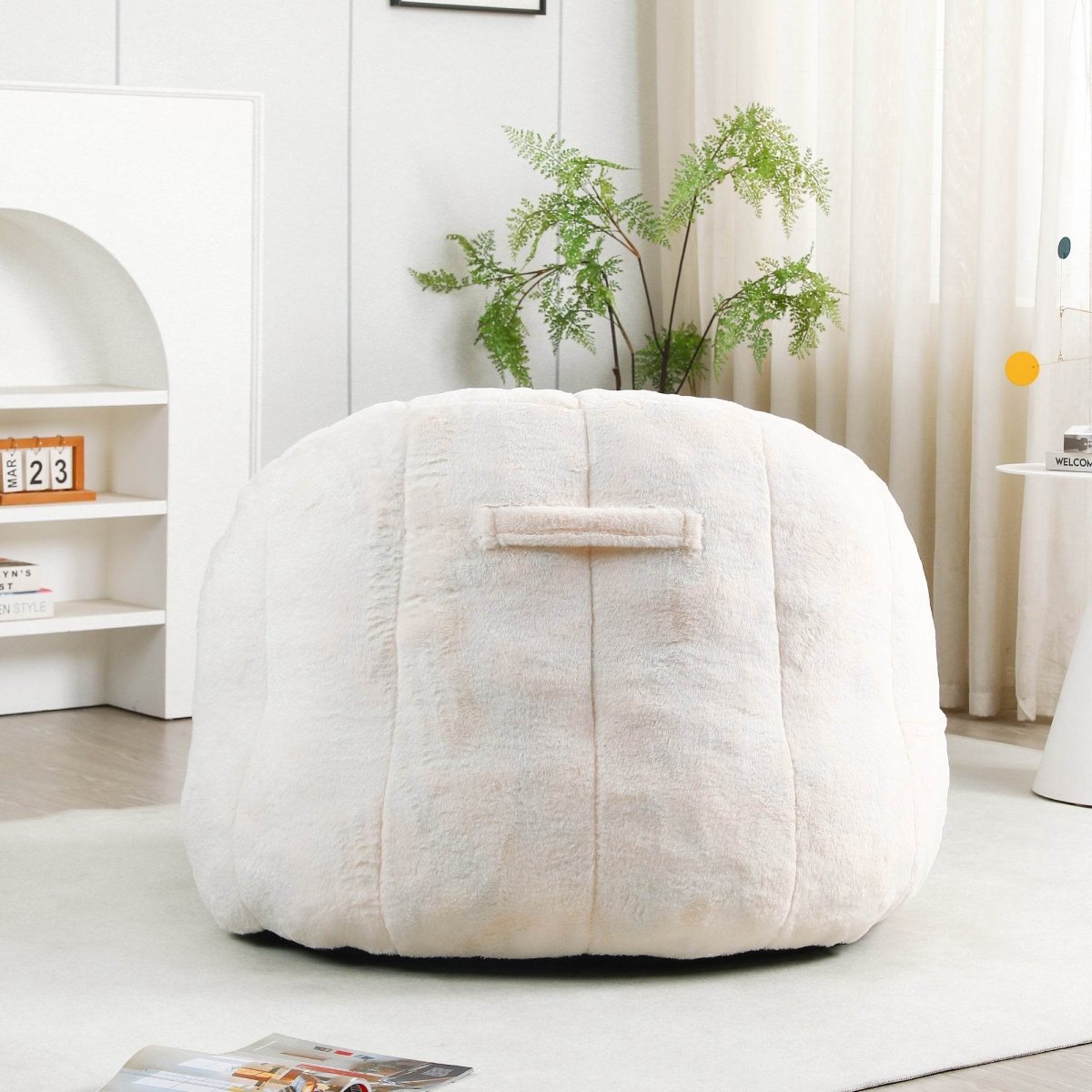 High-Density Foam Faux Fur Beanbag Chair - Omega Lifestyles