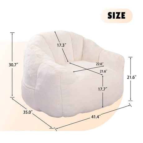 High-Density Foam Faux Fur Beanbag Chair - Omega Lifestyles