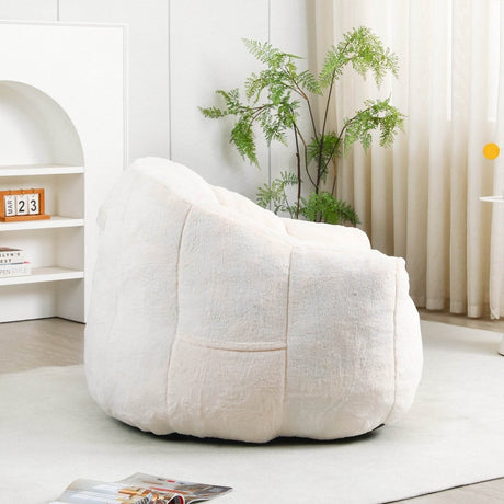 High-Density Foam Faux Fur Beanbag Chair - Omega Lifestyles