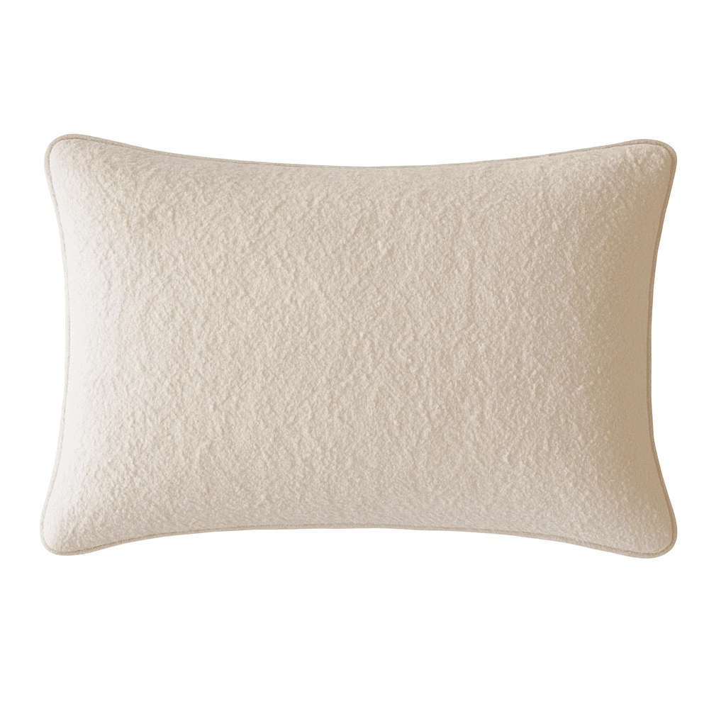 Ivory Textured Polyester Throw Pillow - Calmora - Omega Lifestyles