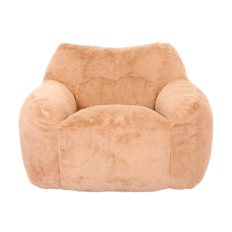 Large Brown Faux Fur Foam Beanbag Chair - Sleep Galleria