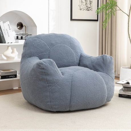 Light Blue Teddy Foam Bean Bag Chair - Sleep Galleria