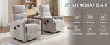Medium - Firm Heat Massage Recliner Chair With Swivel And Rocker - Calmora - Omega Lifestyles