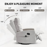 Medium - Firm Heat Massage Recliner Chair With Swivel And Rocker - Calmora - Omega Lifestyles