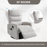 Medium - Firm Heat Massage Recliner Chair With Swivel And Rocker - Calmora - Omega Lifestyles