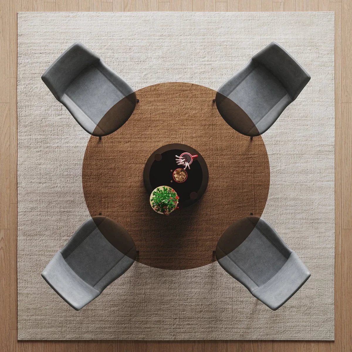 Mid-Century Modern 35-Inch Round Dining Table Set - Omega Lifestyles