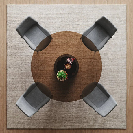 Mid-Century Modern 35-Inch Round Dining Table Set - Omega Lifestyles