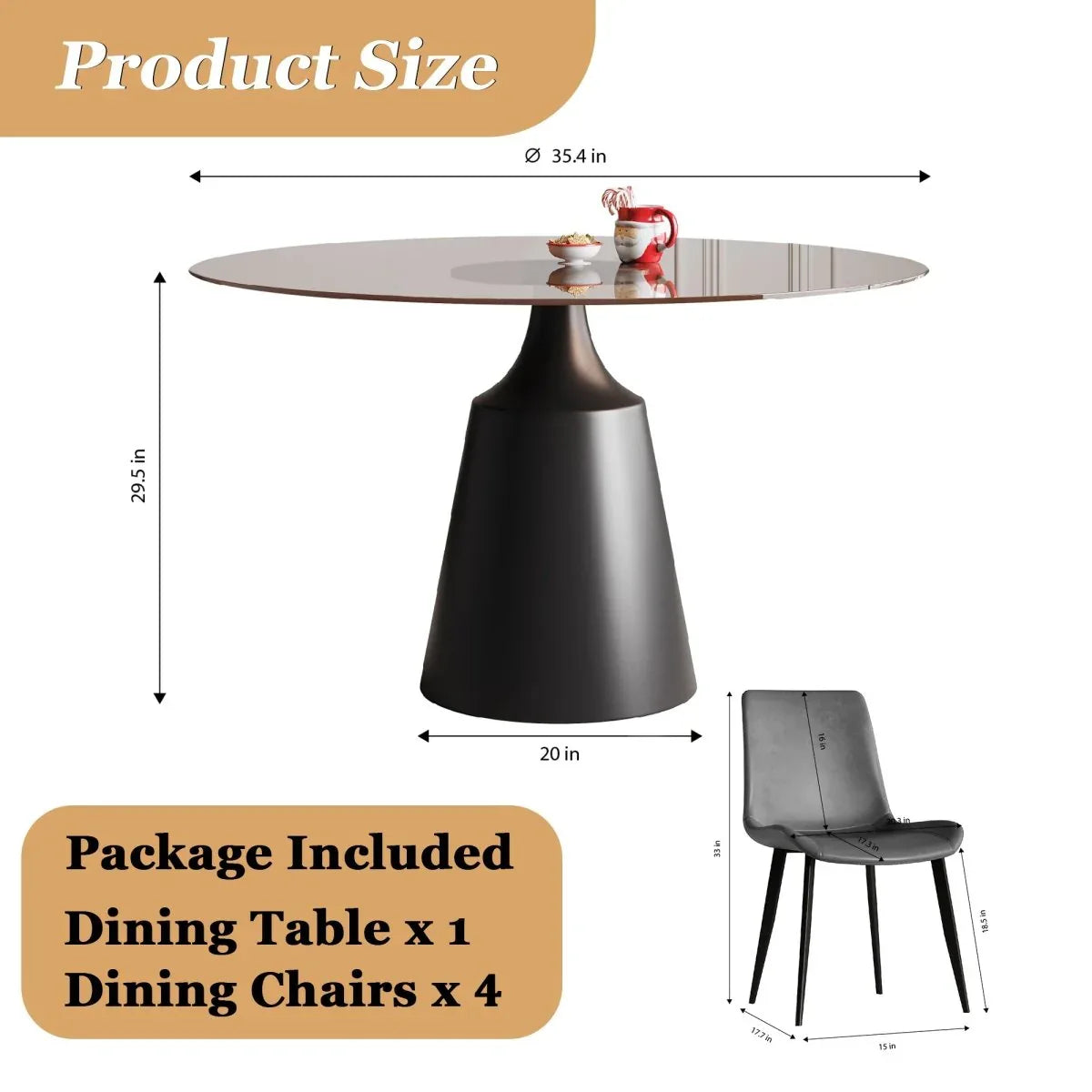 Mid-Century Modern 35-Inch Round Dining Table Set - Omega Lifestyles