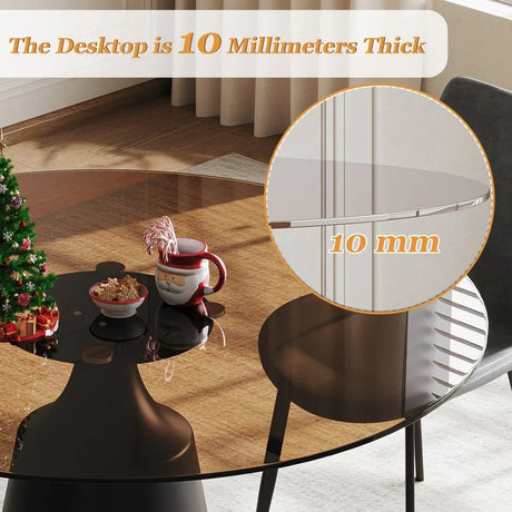 Mid-Century Modern 35-Inch Round Dining Table Set - Omega Lifestyles