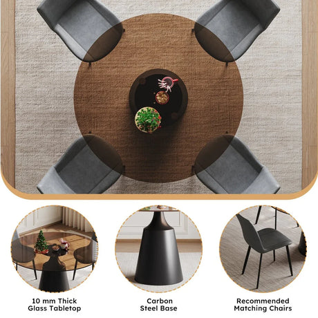 Mid-Century Modern 35-Inch Round Dining Table Set - Omega Lifestyles