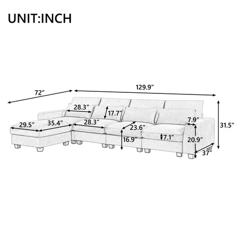 Modern Feather Filled Sectional Sofa - Sleep Galleria