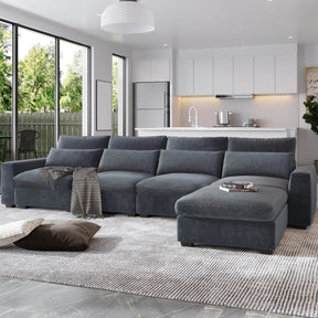 Modern Feather Filled Sectional Sofa - Omega Lifestyles
