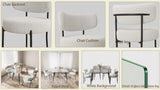 Modern Glass Dining Table Set With Teddy Velvet Chairs - Omega Lifestyles