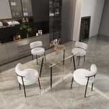 Modern Glass Dining Table Set With Teddy Velvet Chairs - Omega Lifestyles
