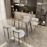 Modern Glass Dining Table Set With Teddy Velvet Chairs - Omega Lifestyles