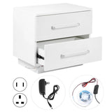 Modern LED Bedside Table With Two Drawers - Omega Lifestyles