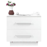 Modern LED Bedside Table With Two Drawers - Omega Lifestyles