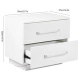 Modern LED Bedside Table With Two Drawers - Omega Lifestyles