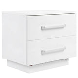 Modern LED Bedside Table With Two Drawers - Omega Lifestyles