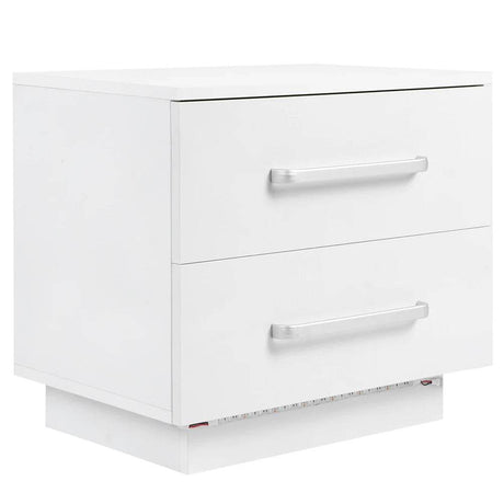 Modern LED Bedside Table With Two Drawers - Omega Lifestyles