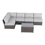 Modern Outdoor 6 - Piece Wicker Seating Set With Cushions - Calmora - Omega Lifestyles