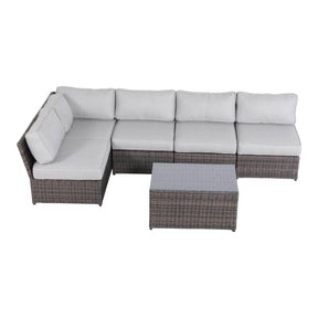 Modern Outdoor 6-Piece Wicker Seating Set With Cushions - Omega Lifestyles