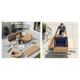 Modern Outdoor 6 - Piece Wicker Seating Set With Cushions - Calmora - Omega Lifestyles