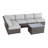 Modern Outdoor 6 - Piece Wicker Seating Set With Cushions - Calmora - Omega Lifestyles