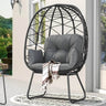 Modern Outdoor Wicker Egg Chair With Cushion and Stand - Omega Lifestyles