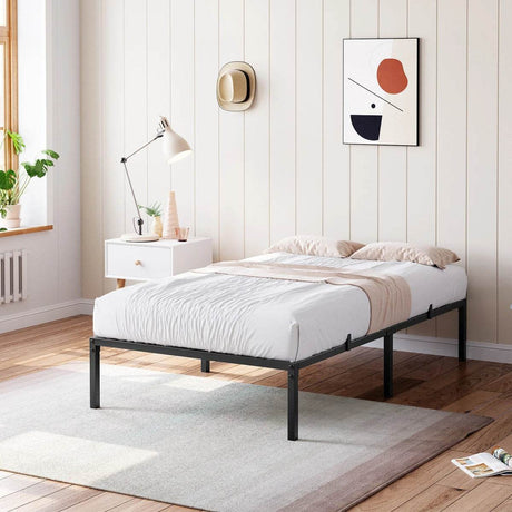 Modern Reinforced Steel No Box Spring Bed Frame - Omega Lifestyles