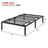 Modern Reinforced Steel No Box Spring Bed Frame - Omega Lifestyles