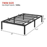Modern Reinforced Steel No Box Spring Bed Frame - Omega Lifestyles