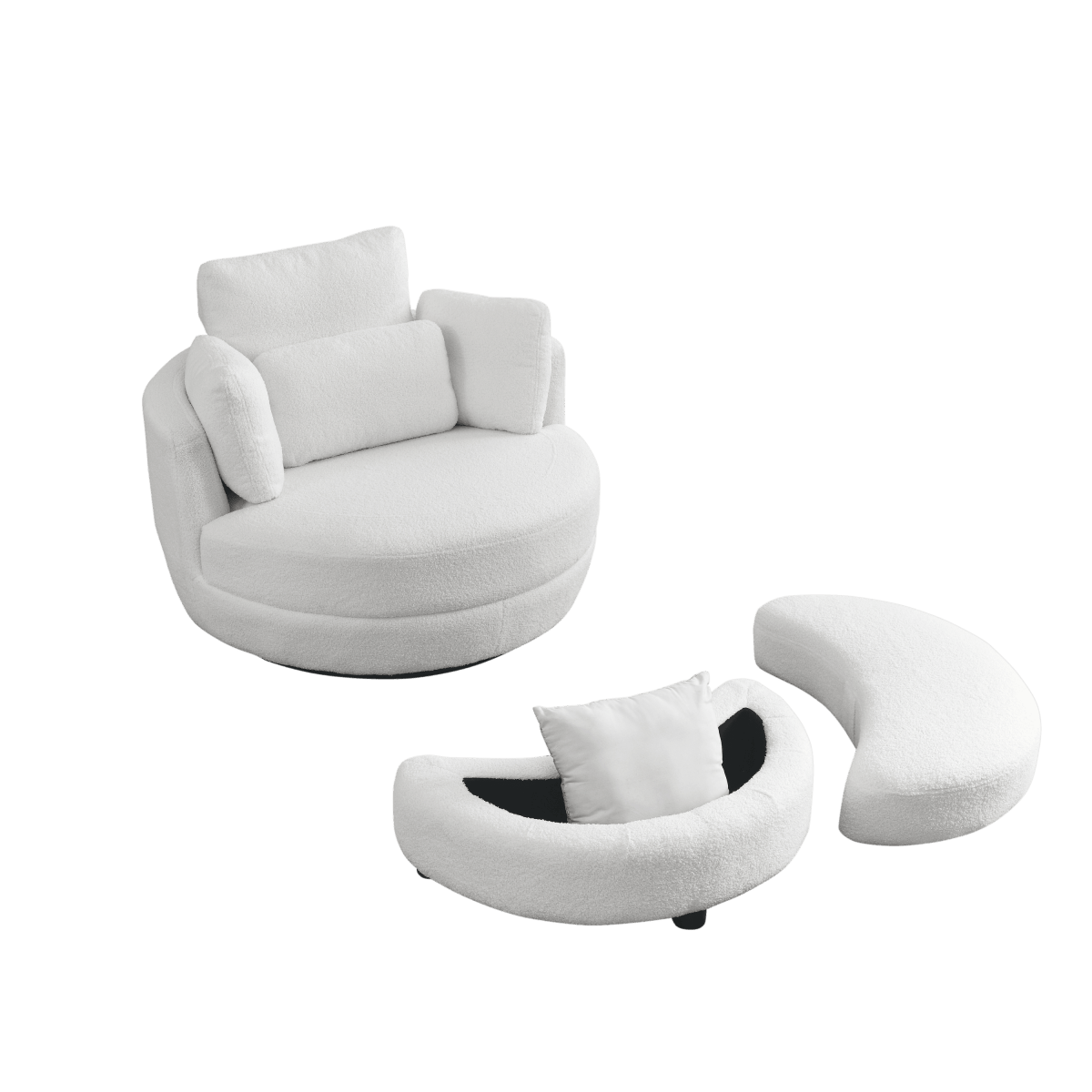 Oversized Swivel Fabric Lounge Chair - Omega Lifestyles