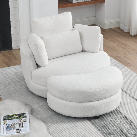 Oversized Swivel Fabric Lounge Chair - Omega Lifestyles